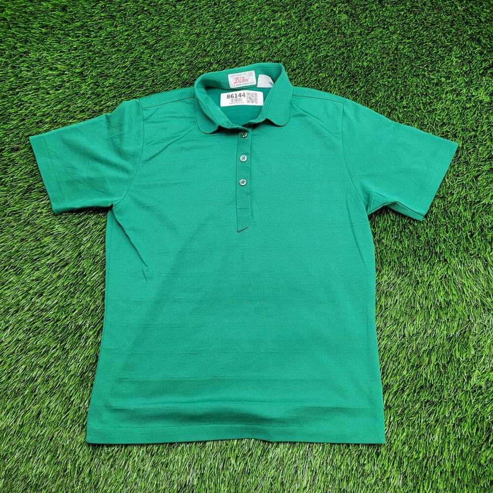 Vintage 90s Di-Fini MOD Polo Shirt Womens Small 17x23 Green